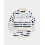 Striped Cotton Terry Jacket & Short Set