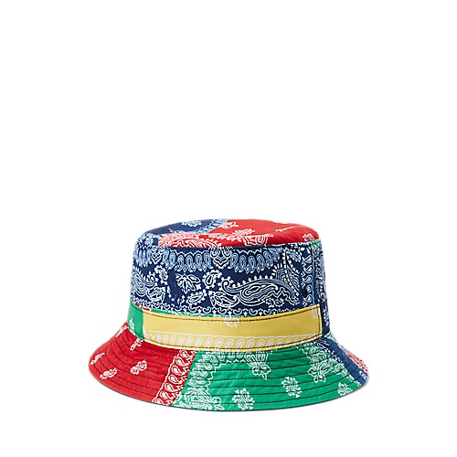폴로 랄프로렌 Bandanna-Print Color-Blocked Bucket Hat