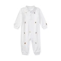 Baby Boys Embroidered Cotton Coveralls