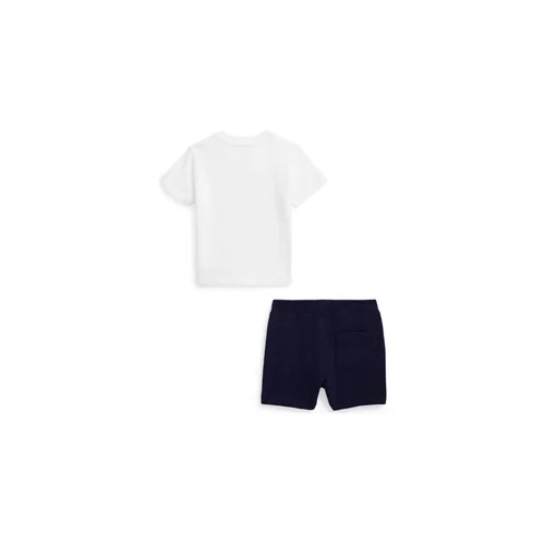폴로 랄프로렌 Baby Boys Flag Jersey T-Shirt & Fleece Shorts Set
