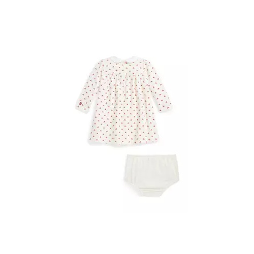폴로 랄프로렌 Baby Girls Reindeer-Print Velour Dress & Bloomer Set