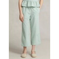 Girls 7-16 Gingham Cropped Cotton Madras Pants