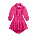 Baby Girls Tiered Cotton Shirtdress and Bloomer