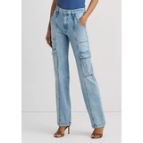 Womens High-Rise Straight Cargo Jeans