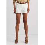 Pleated Double Faced Cotton Shorts