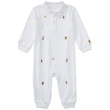 Baby Boys Embroidered Polo Cotton Coverall