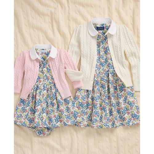 폴로 랄프로렌 Baby Girls Floral Oxford Shirtdress
