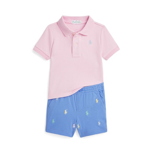 폴로 랄프로렌 Baby Boys Mesh Polo Shirt and Shorts Set