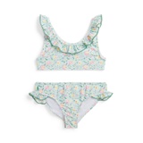 Toddler and Little Girls Floral Ruffled Two-Piece Swimsuit