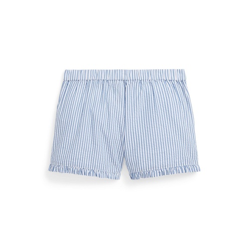 폴로 랄프로렌 Toddler and Little Girls Striped Ruffled Cotton Seersucker Shorts