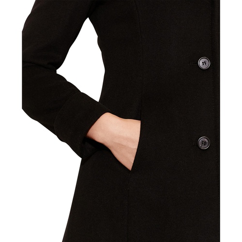 폴로 랄프로렌 Womens Petite Faux-Fur-Trim Walker Coat