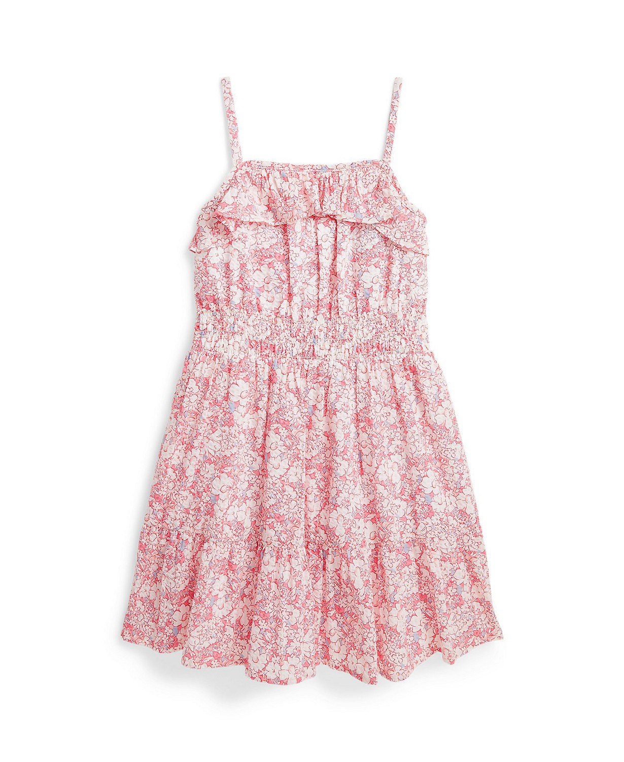 Toddler and Little Girls Floral Cotton Seersucker Dress