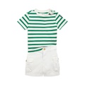 Baby Boys Striped Cotton T-shirt and Cargo Shorts Set