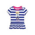 Baby Girls Polo Bear Cotton Jersey Peplum T-shirt