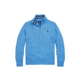 Big Boys Cable-Knit Cotton Quarter-Zip Sweater