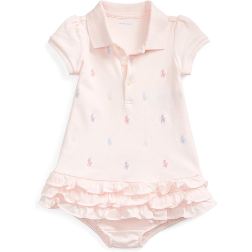 폴로 랄프로렌 Polo Ralph Lauren Kids Baby Girls Ruffled Polo Dress & Bloomers Set (Infant)
