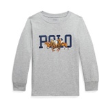 Polo Ralph Lauren Kids Triple-Pony Logo Cotton Long Sleeve Tee (Toddler/Little Kids)