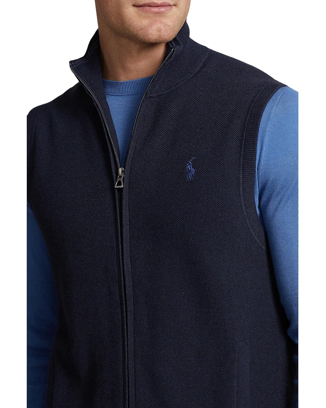폴로 랄프로렌 Polo Ralph Lauren Mesh-Knit Cotton Full-Zip Sweater Vest