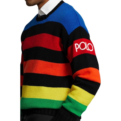 폴로 랄프로렌 Polo Ralph Lauren Logo Striped Wool-Blend Sweater