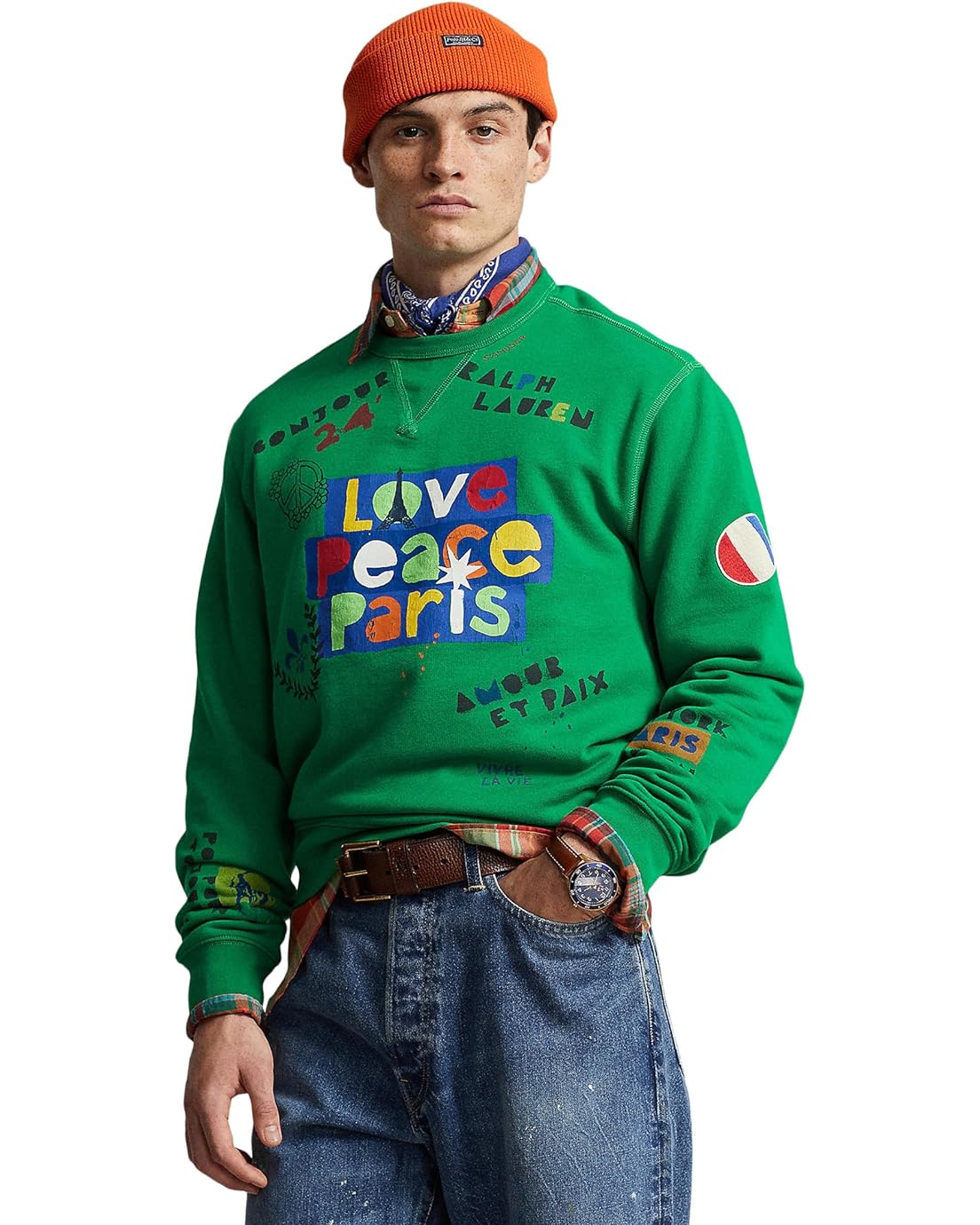 Mens Polo Ralph Lauren Love Peace Paris Sweatshirt