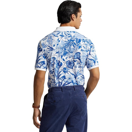 폴로 랄프로렌 Mens Polo Ralph Lauren Classic Fit Floral Print Mesh Polo Short Sleeve Shirt