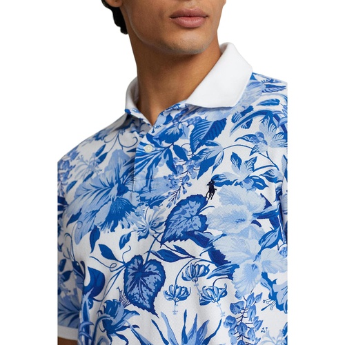 폴로 랄프로렌 Mens Polo Ralph Lauren Classic Fit Floral Print Mesh Polo Short Sleeve Shirt