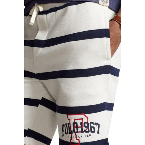 폴로 랄프로렌 Mens Polo Ralph Lauren 85 Logo Striped Fleece Shorts