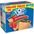 Kelloggs, Pop Tarts, Unfrosted Strawberry Toaster Pastries, 16 Count, 29.3oz Box (Pack of 2)