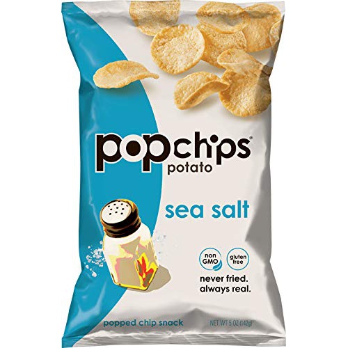  Popchips Potato Chips Sea Salt 5 oz Bags (Pack of 12)
