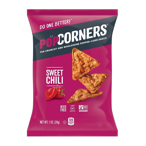  Popcorners Sweet Chili Snack, Never Fried, NON-GMO, Gluten-Free, 1oz Bag (Pack of 12, Total of 12 Oz)