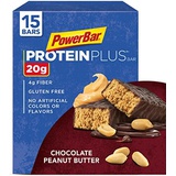 PowerBar Protein Plus Bar, Chocolate Peanut Butter, 2.12 Ounce (15 Count)