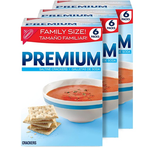  Premium (PDXN9) Premium Saltine Crackers, Family Size - 3 Boxes