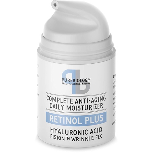  Pure Biology Retinol Moisturizer Cream with Hyaluronic Acid, Vitamins B5, E & Breakthrough Anti Aging, Anti Wrinkle Complex  Face & Eye Skin Care for Men & Women, All Skin Types,