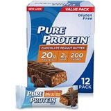 Pure Protein Bars, High Protein, Nutritious Snacks to Support Energy, Low Sugar, Gluten Free, Chocolate Peanut Butter, 1.76oz, 12 Pack