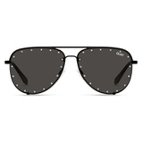 Quay Australia High Key 65mm Oversize Aviator Sunglasses_BLACK / BLACK LENS