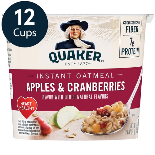  Quaker Instant Oatmeal Express Cups, 4 Flavor Variety Pack, 12 Count