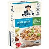 Quaker Instant Oatmeal, Lower Sugar, Apples & Cinnamon, Breakfast Cereal, 1.09 Ounce (Pack of 4)