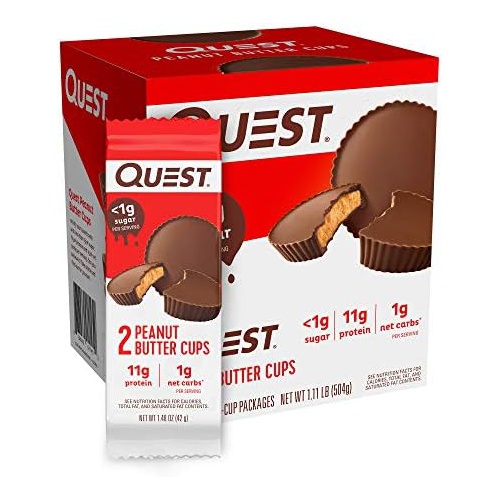  Quest Nutrition High Protein Low Carb, Gluten Free, Keto Friendly, Peanut Butter Cups, 17.76 Ounce