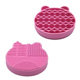 RANCAI Makeup Brush Cleaning Mat for Washing Brush Silicone Srubber Pad for Drying Rack Cosmetic Clean Tools, 1 Pack (pink)
