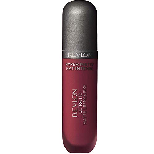 Revlon Ultra HD Lip Mousse Hyper Matte, Longwearing Creamy Liquid Lipstick in Red / Coral, Red Hot (815), 0.2 oz