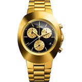 Rado Original Chronograph Gold 38mm Watch - Black Dial, PVD Bracelet R12949153