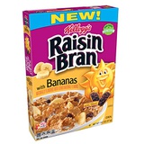 (Discontinued Version) Kelloggs Raisin Bran, Breakfast Cereal, With Bananas, Good Source of Fiber, 14.5 oz Box