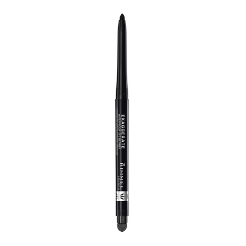  Rimmel Exaggerate Eye Definer, Blackest Black, 1 Count, Waterproof Long Lasting Easy Twist Up Self-Sharpening Eye Color Pencil