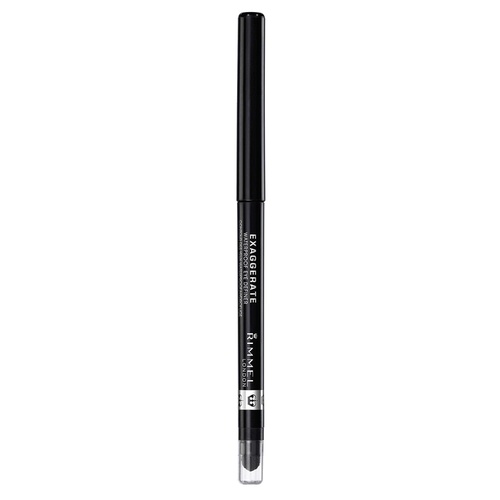  Rimmel Exaggerate Eye Definer, Blackest Black, 1 Count, Waterproof Long Lasting Easy Twist Up Self-Sharpening Eye Color Pencil