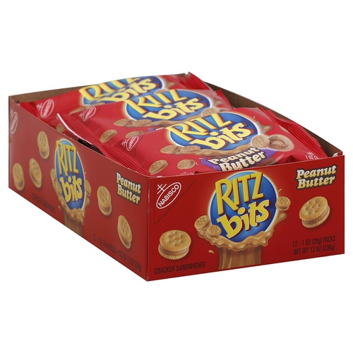  Ritz Bits Peanut Butter Crackers, 1 Ounce (Pack of 12)