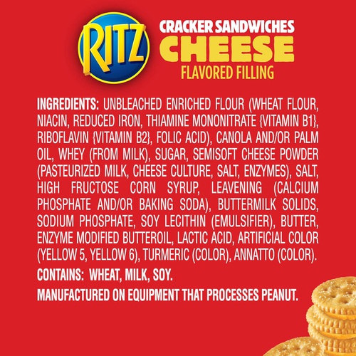 Ritz (RIUM9) RITZ Sandwich Crackers, Cheese, 64.8 Ounce (Pack of 48)