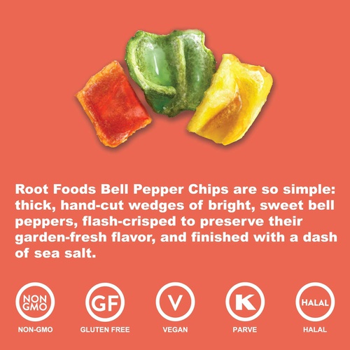  Root Foods Vegetable Chips Variety Pack  Tomato, Bell Pepper, Taro, Onion, SixMix - Veggie Snack, Non-GMO Chip with Sea Salt, Vegan, Gluten Free, Halal, 5 pack