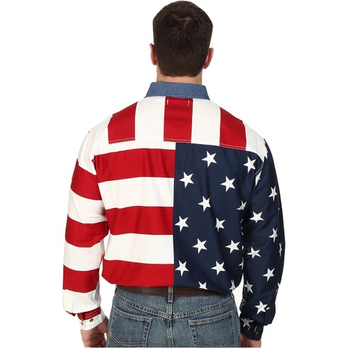 로퍼 Roper Stars & Stripes Pieced Flag Shirt L/S