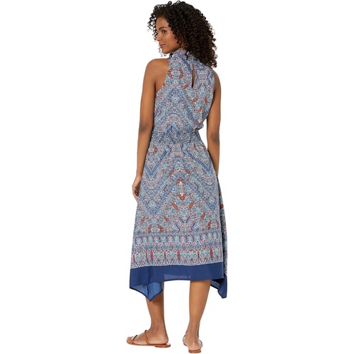 로퍼 Roper Midi Length Halter Neck Dress in Tribal Border Print
