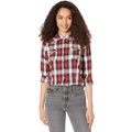 Roper Black, White, Red Ombre Plaid Western Blouse wu002F Snaps